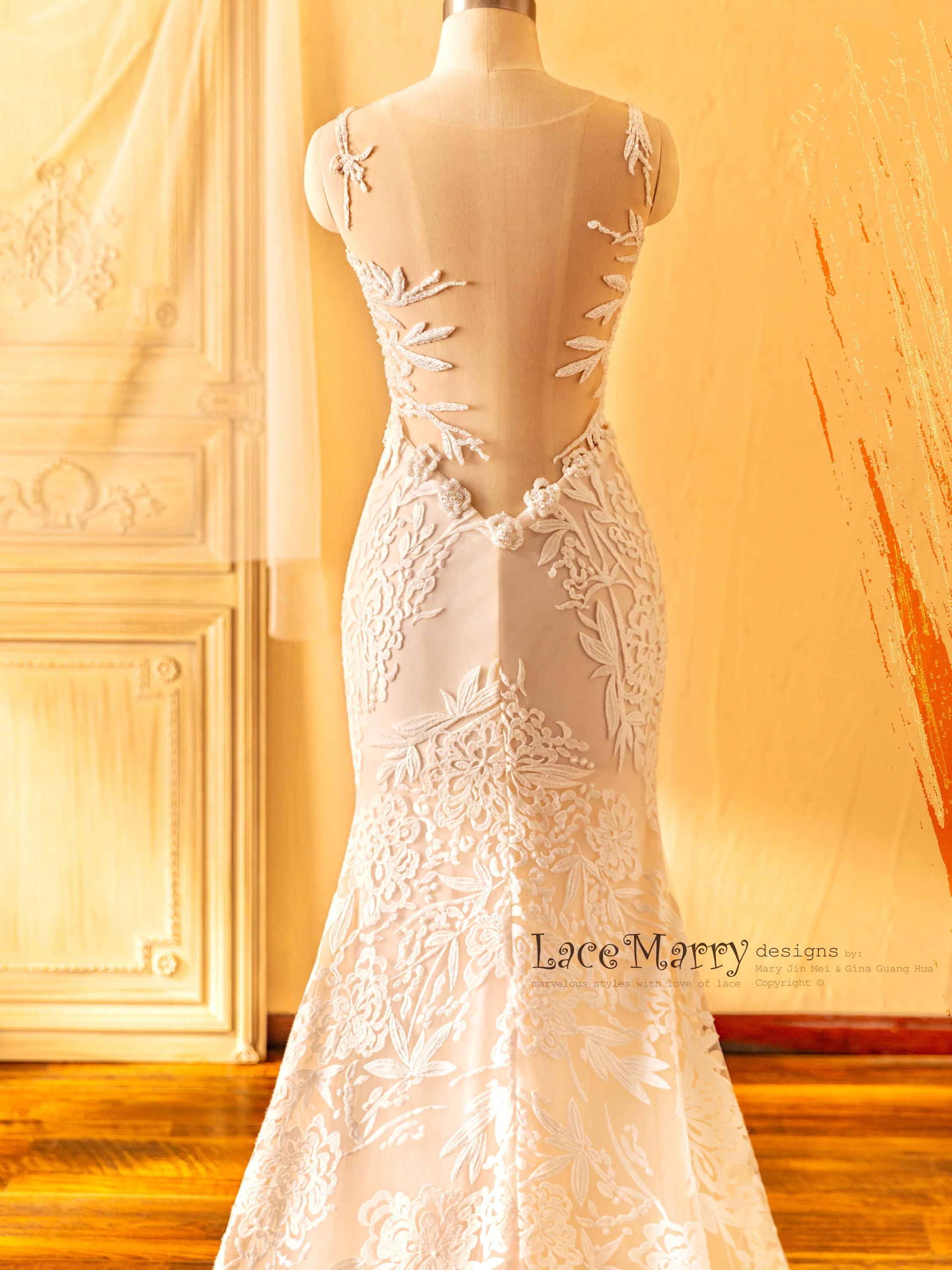 NEVIN / Deep Sexy Back Wedding Dress - Image 6