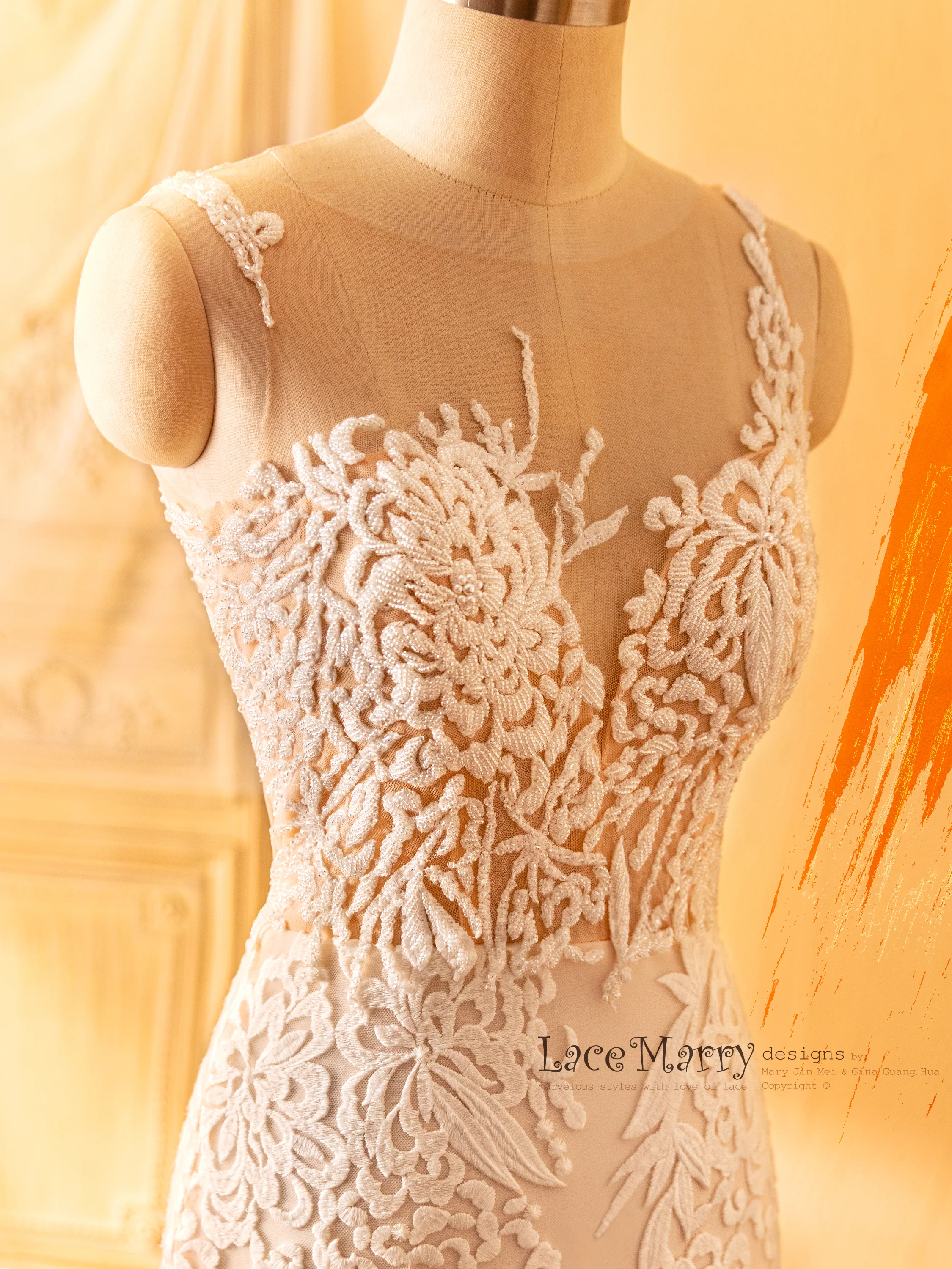 NEVIN / Deep Sexy Back Wedding Dress - Image 8