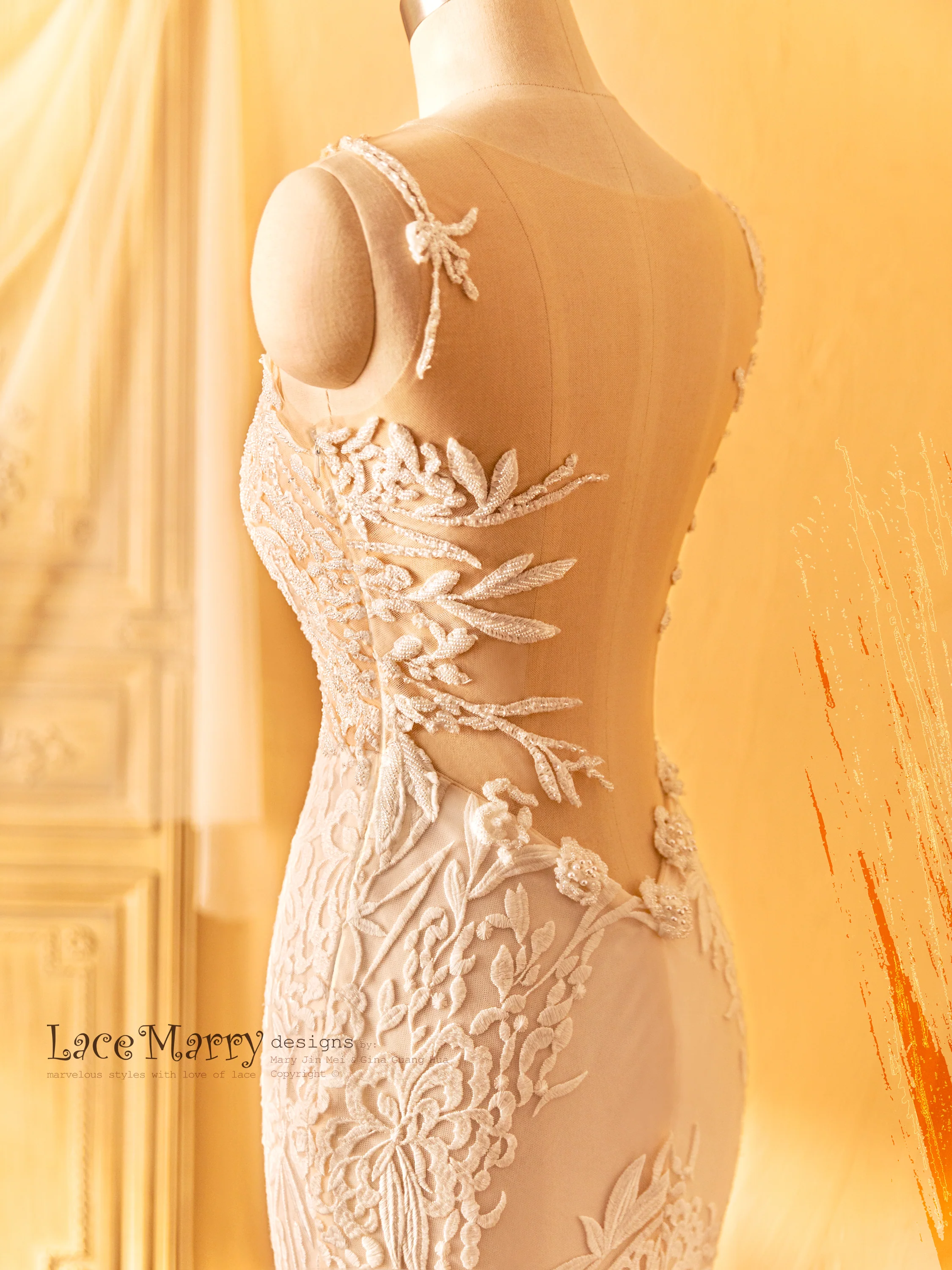 NEVIN / Deep Sexy Back Wedding Dress - Image 9