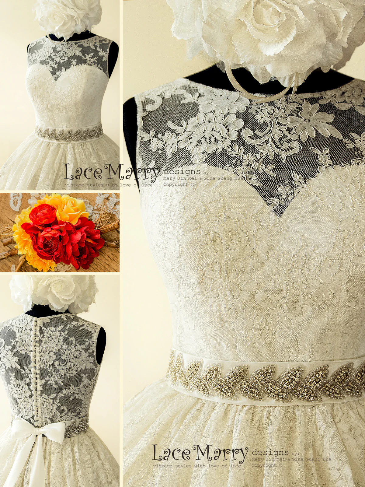 Pin-Up Lace Wedding Dress Inspired by 50's - Image 3