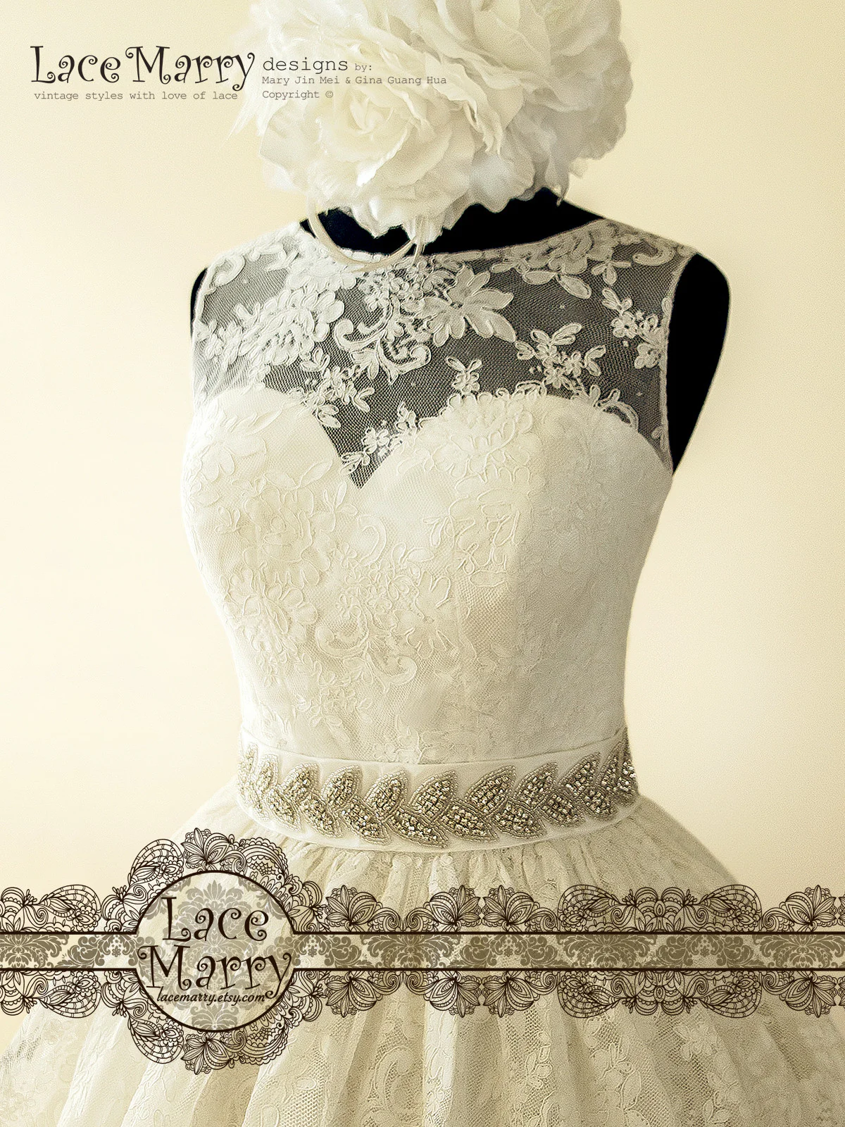 Pin-Up Lace Wedding Dress Inspired by 50's - Image 5
