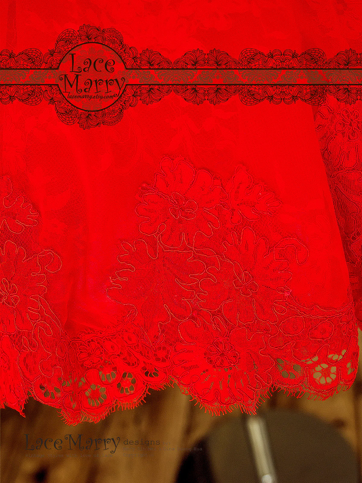 Princess Short Red Dress with Off Shoulder Organza Top - Image 7