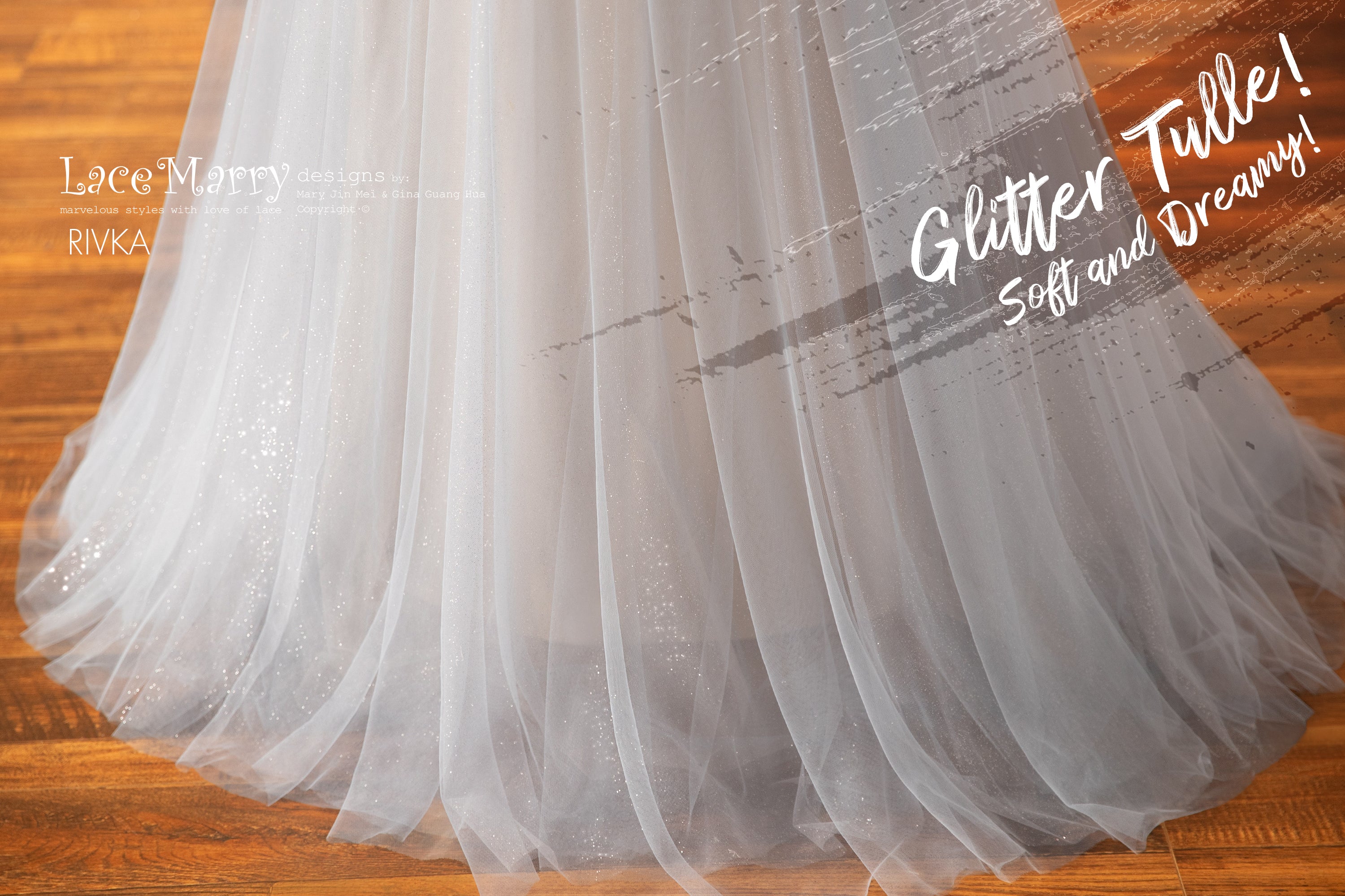 RIVKA / Light Blue Wedding Dress with Nude Underlay - Image 7