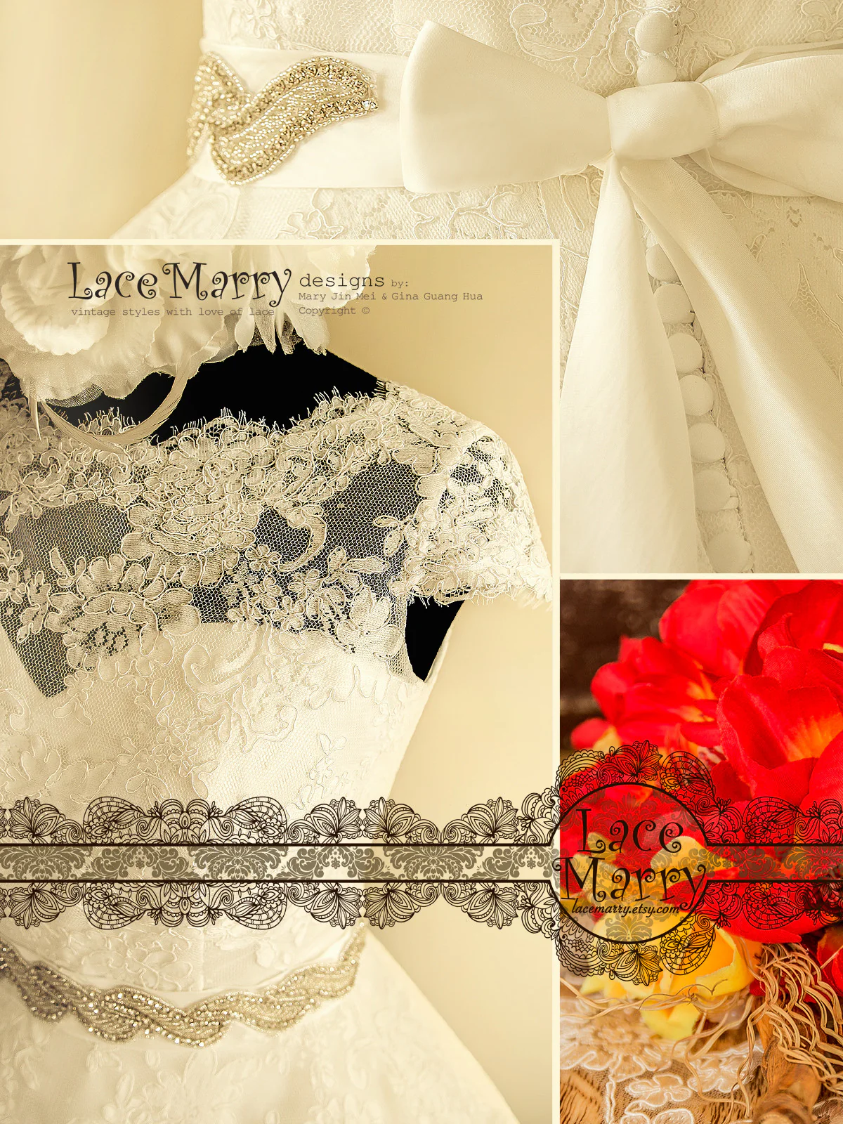 Rockabilly Inspired Short Wedding Dress - Image 4