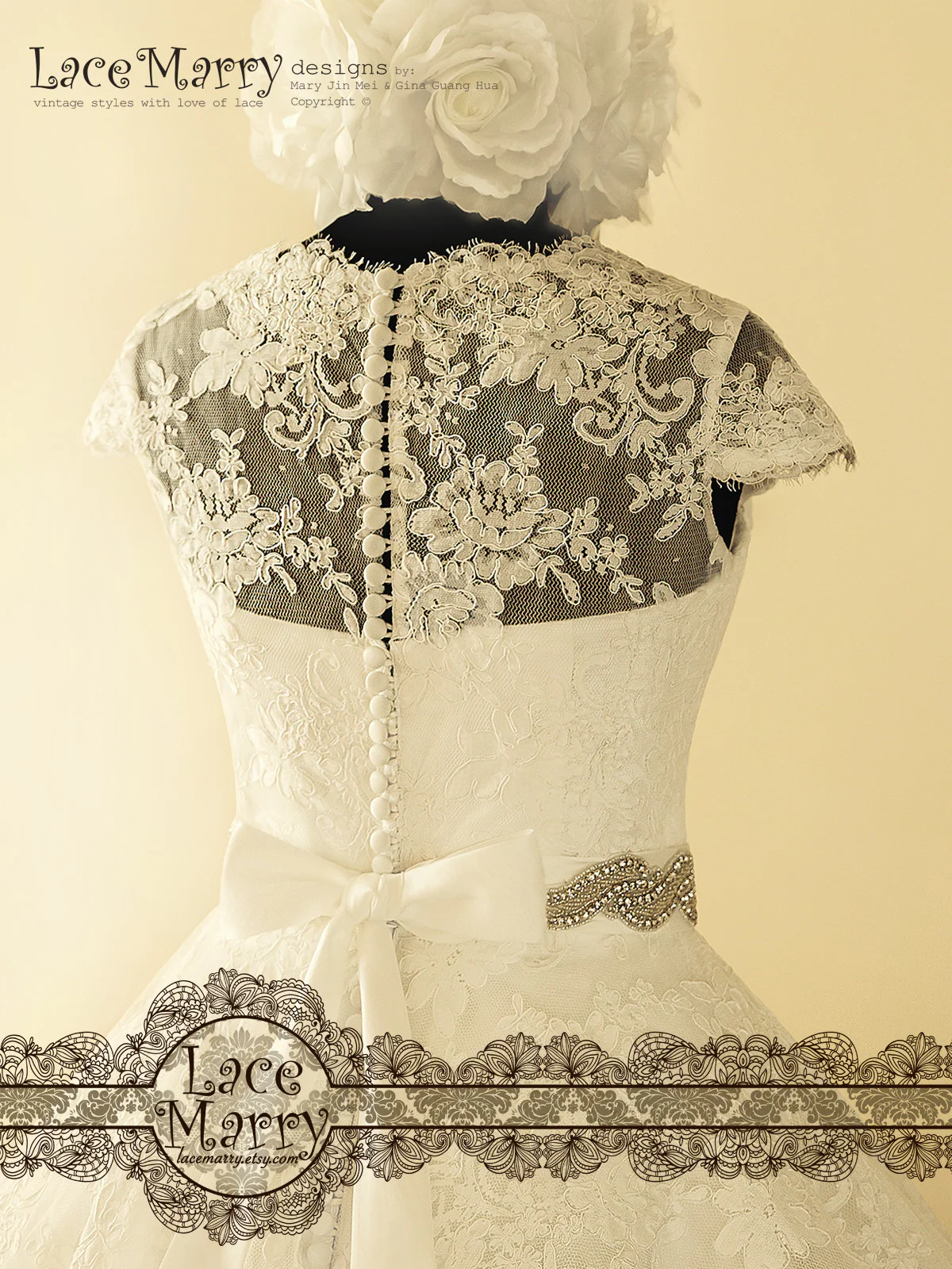 Rockabilly Inspired Short Wedding Dress - Image 6