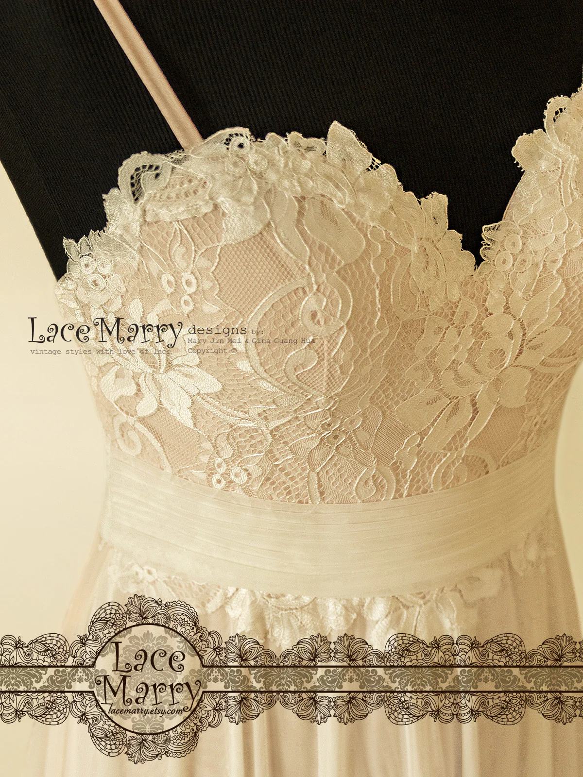 Rose Gold Beach Wedding Dress with Sweetheart Neckline - Image 5