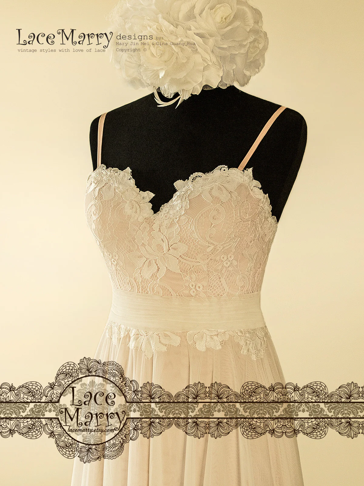 Rose Gold Beach Wedding Dress with Sweetheart Neckline - Image 6