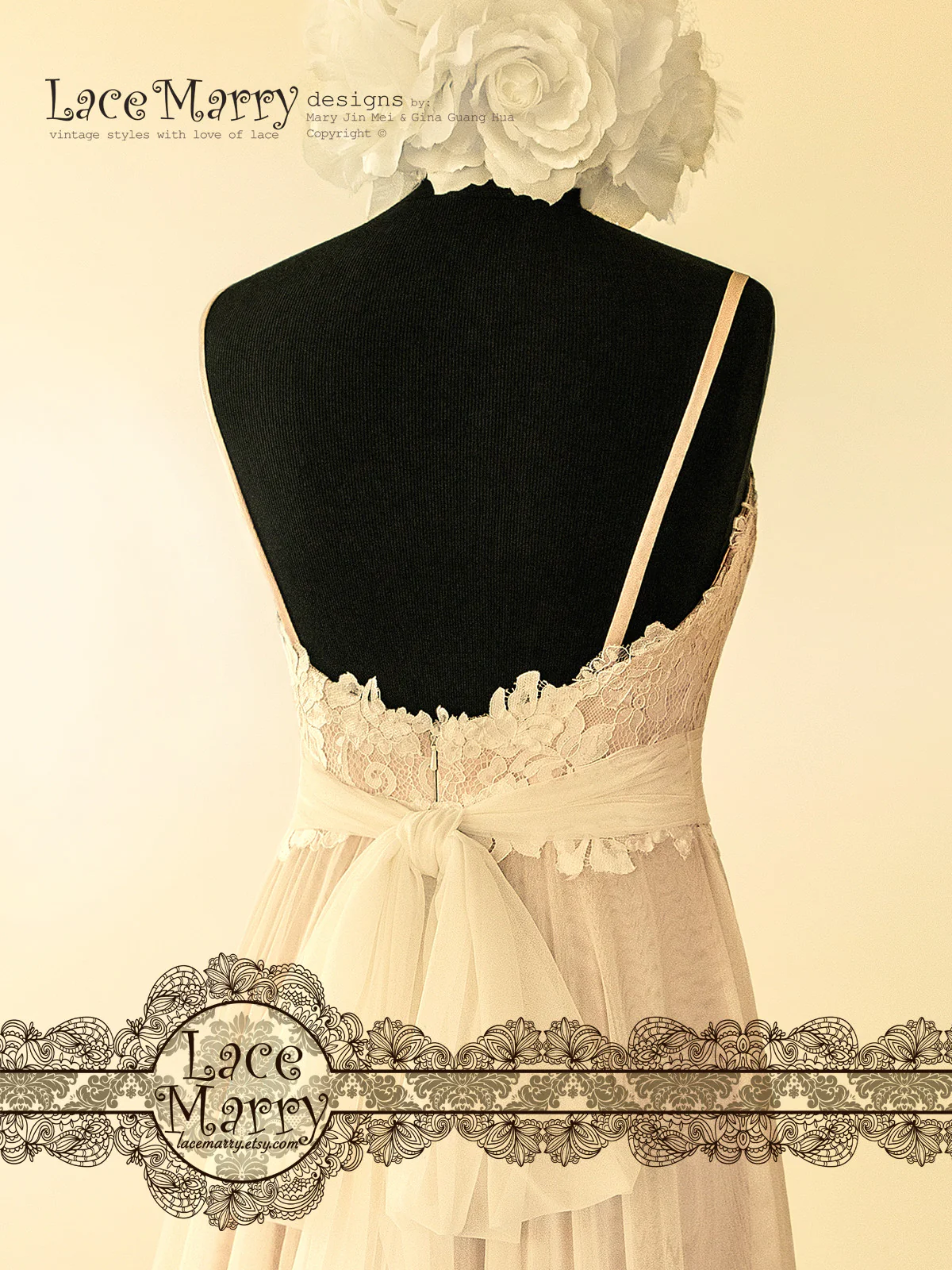 Rose Gold Beach Wedding Dress with Sweetheart Neckline - Image 7