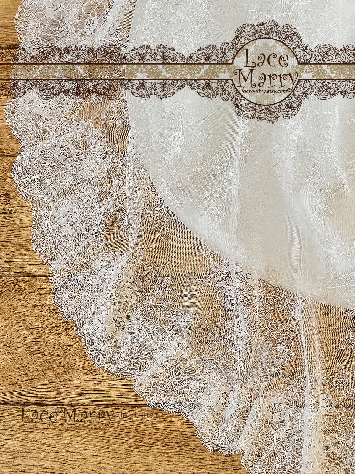 French Lace Wedding Dress with Long Sleeves - Image 9