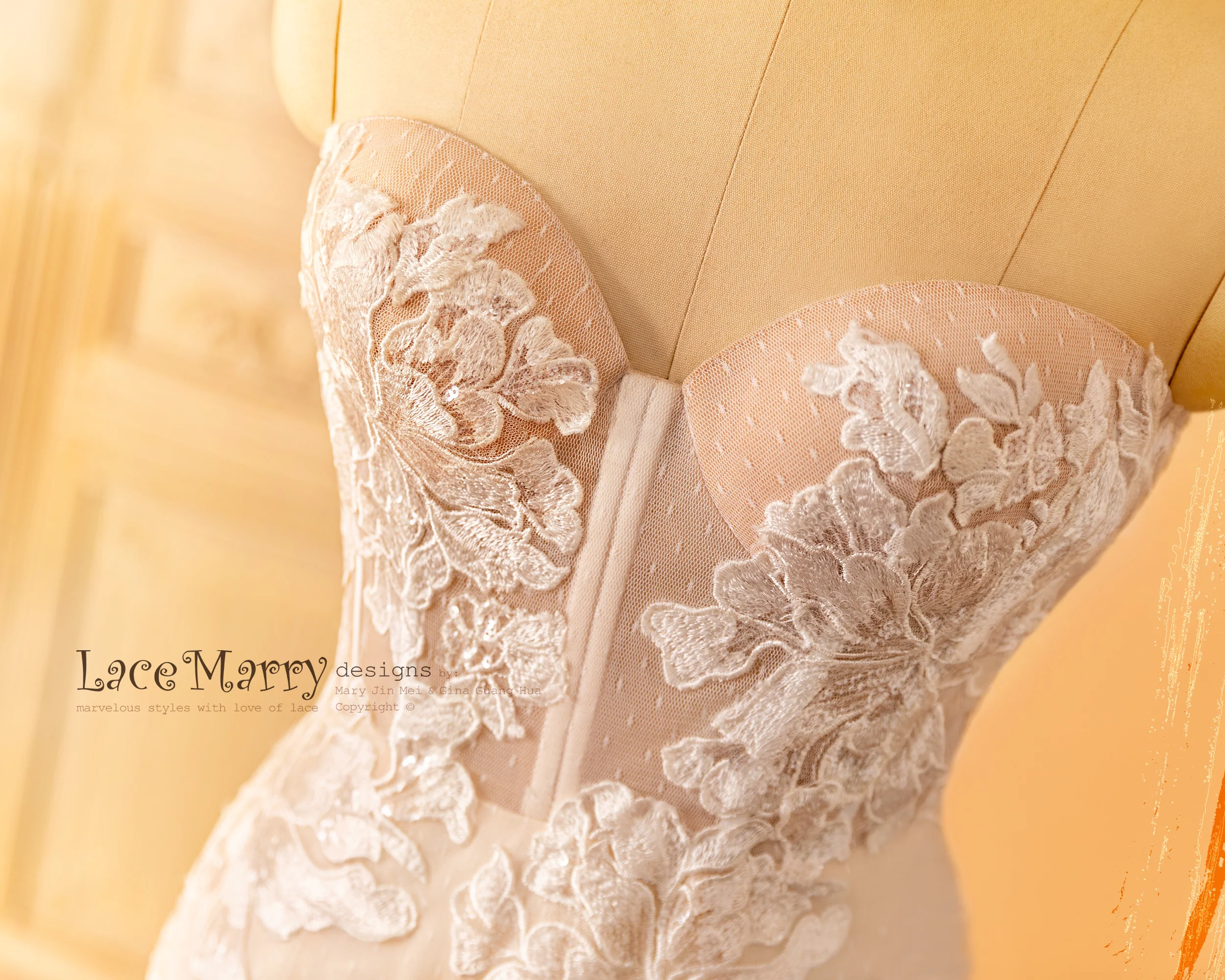 KAYLEE / Strapless Fitted Wedding Dress in Boned and Push up Neckline Design - Image 8