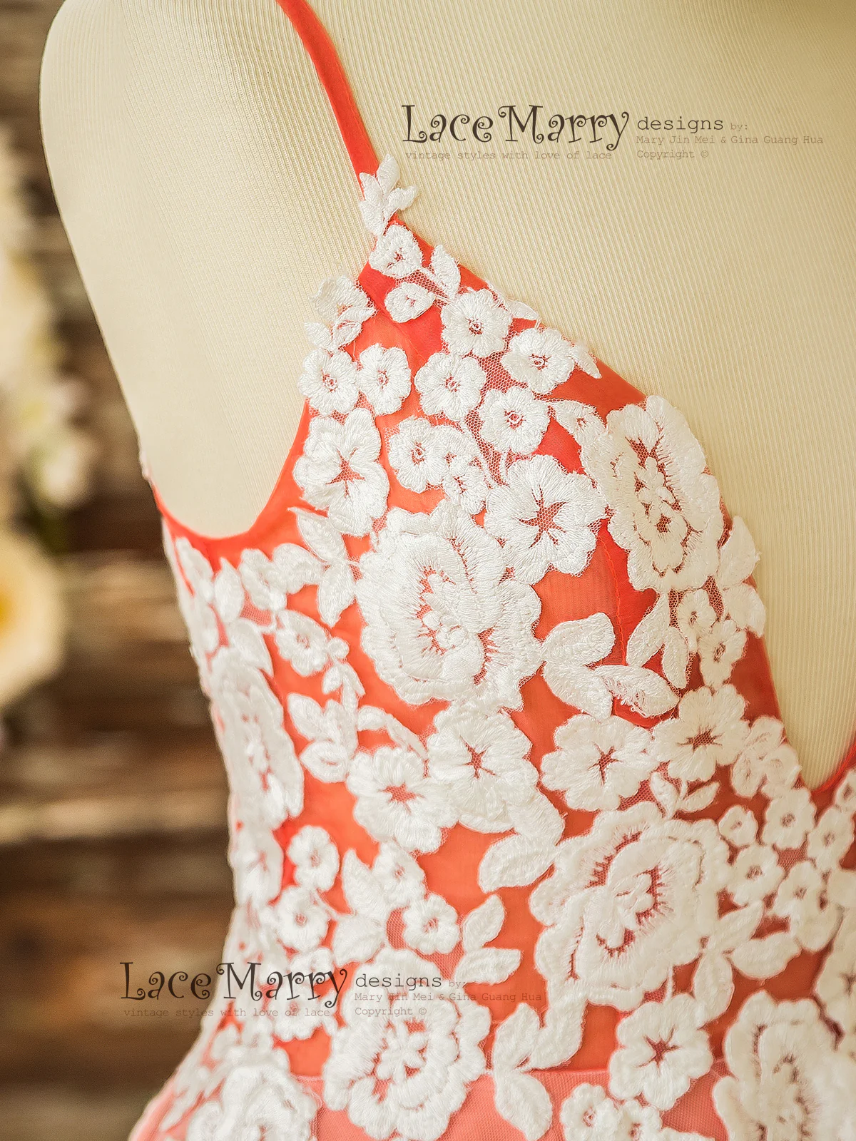 Stunning Colorful Bridesmaid Dress with Ivory Floral Design - Image 8