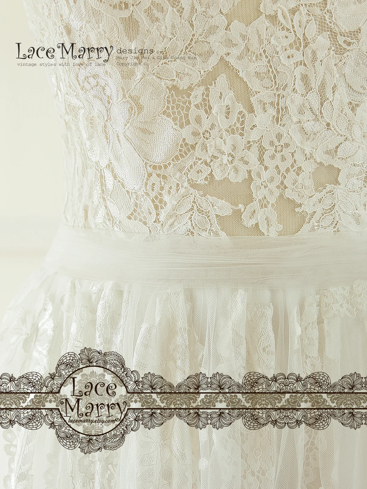 Trendy Lace Wedding Dress in Bohemian Style from Soft Tulle - Image 9