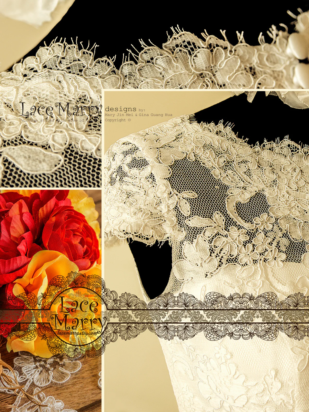 Vintage Style Short Wedding Dress - Image 4