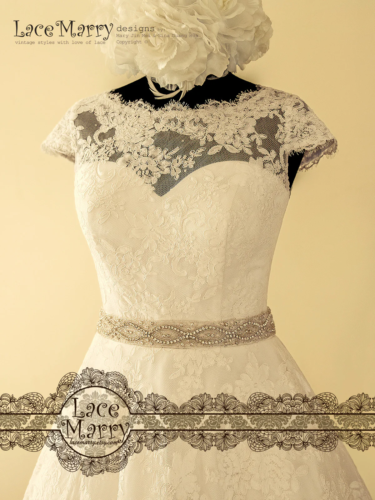 Vintage Style Short Wedding Dress - Image 5