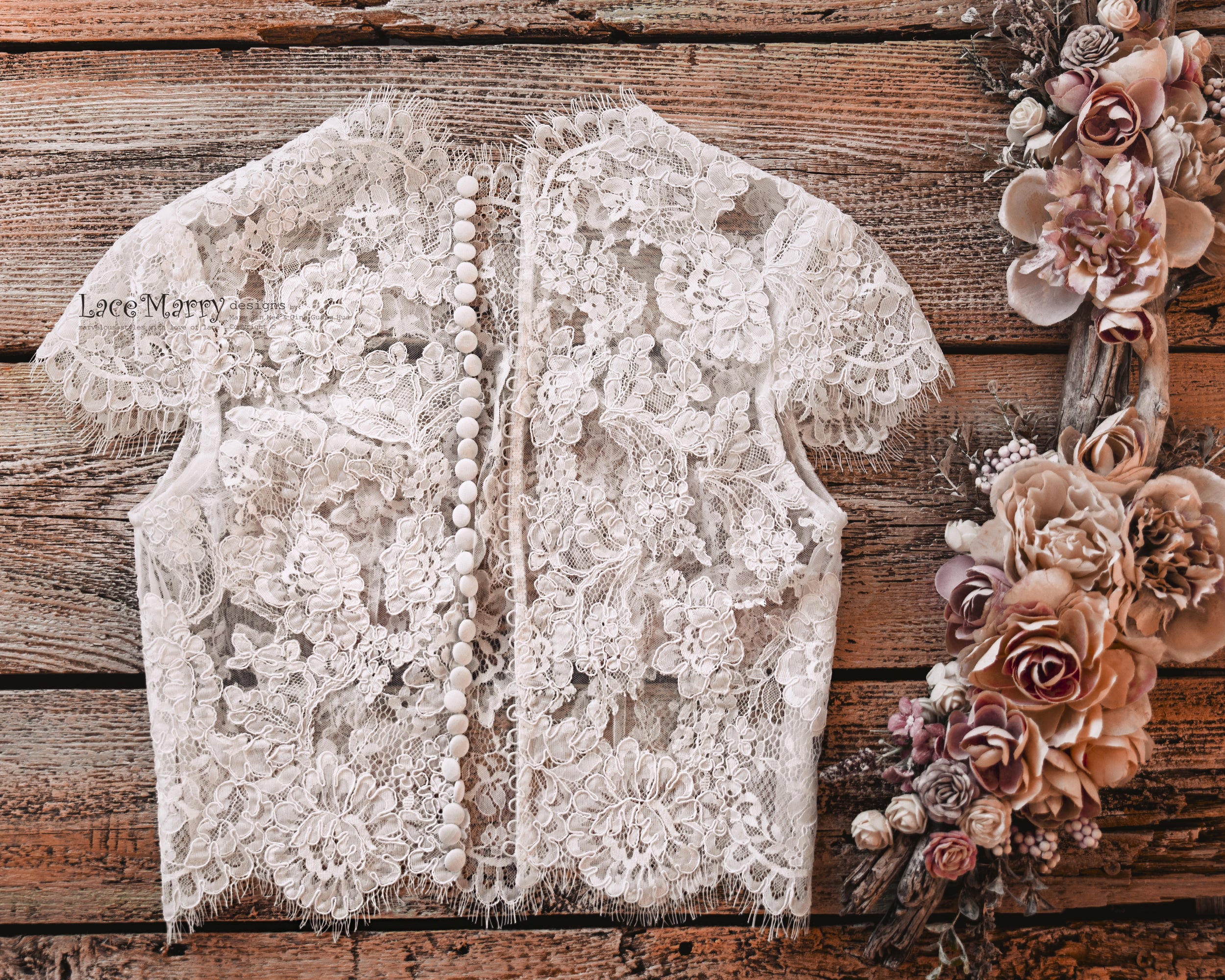 Wedding Dress with Multi Layer A Line Skirt and Lace Top - Image 13