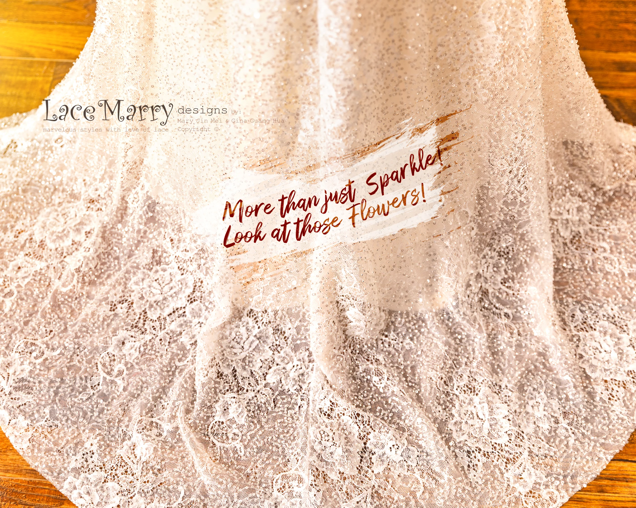 ZURI / Elegant Sparkling Wedding Dress with Illusion Neckline and Deep V Back - Image 10